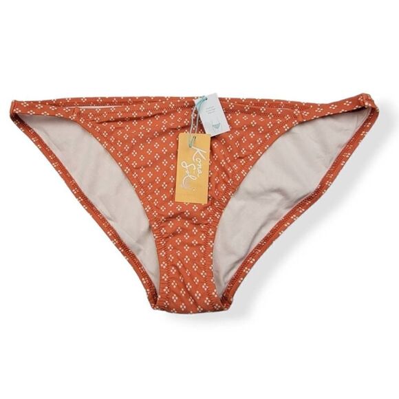 Kona Sol Rust Polka-dot Hipster Bikini Bottom Large 12-14 - Picture 1 of 3